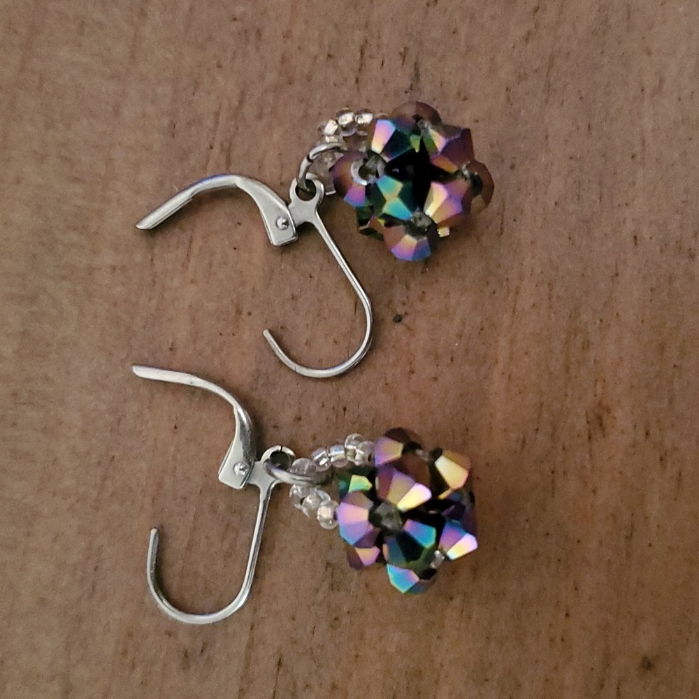 Swarovski Crystal Beads Dangle Midnight Earings